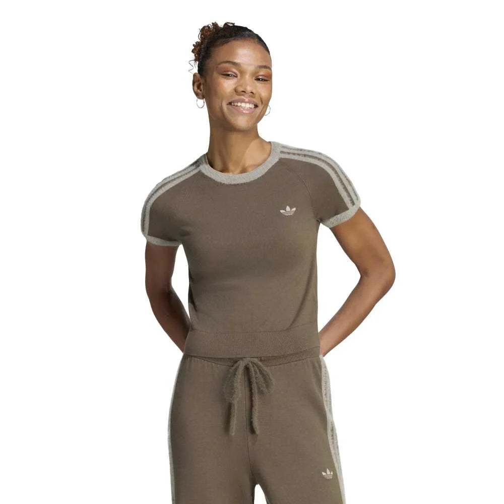 ADIDAS Knitted T-Shirt Brown KS7374
