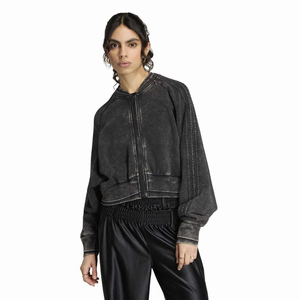 ADIDAS Sst Double Layered Cropped Track Jacket Black KS9141
