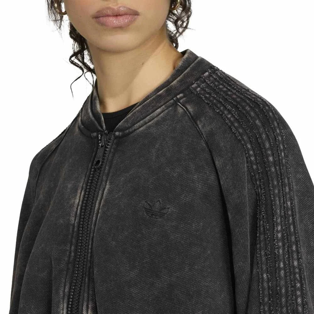 ADIDAS Sst Double Layered Cropped Track Jacket Black KS9141