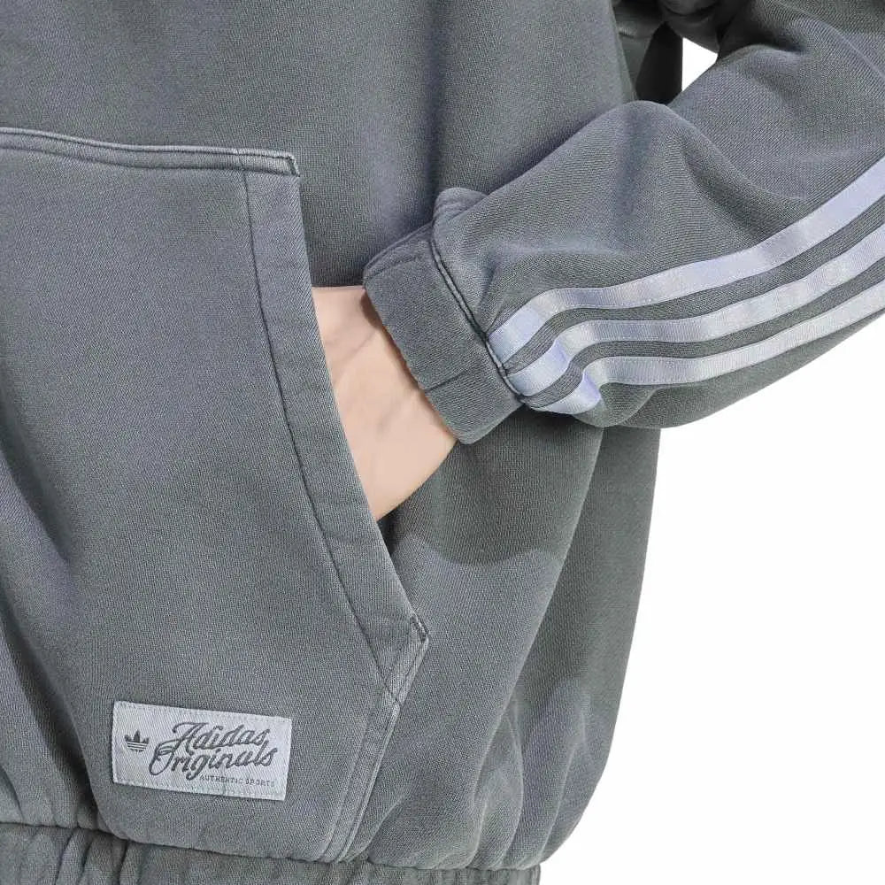 ADIDAS Washed Graphics Zip-Thru Hoodie Grey KW3600