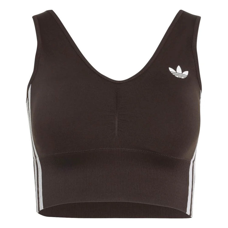 ADIDAS Essentials 3 Stripes Seamless Bralette Brown KZ4107