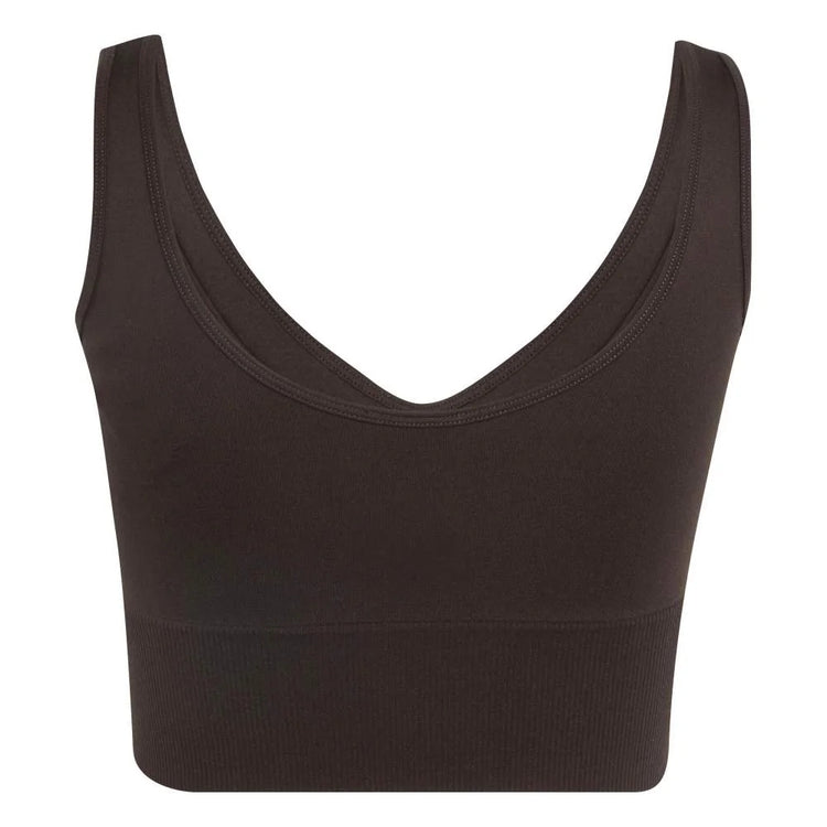 ADIDAS Essentials 3 Stripes Seamless Bralette Brown KZ4107