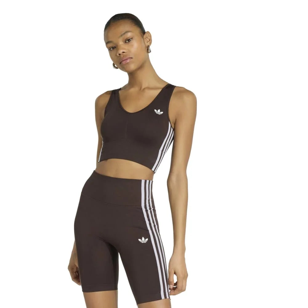 ADIDAS Essentials 3 Stripes Seamless Bralette Brown KZ4107