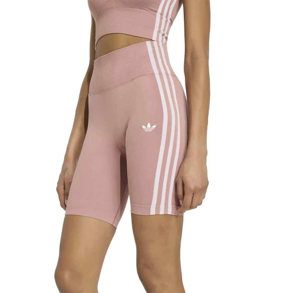 ADIDAS Essentials 3 Stripes Seamless Shorts 5 Inch Pink KZ4124
