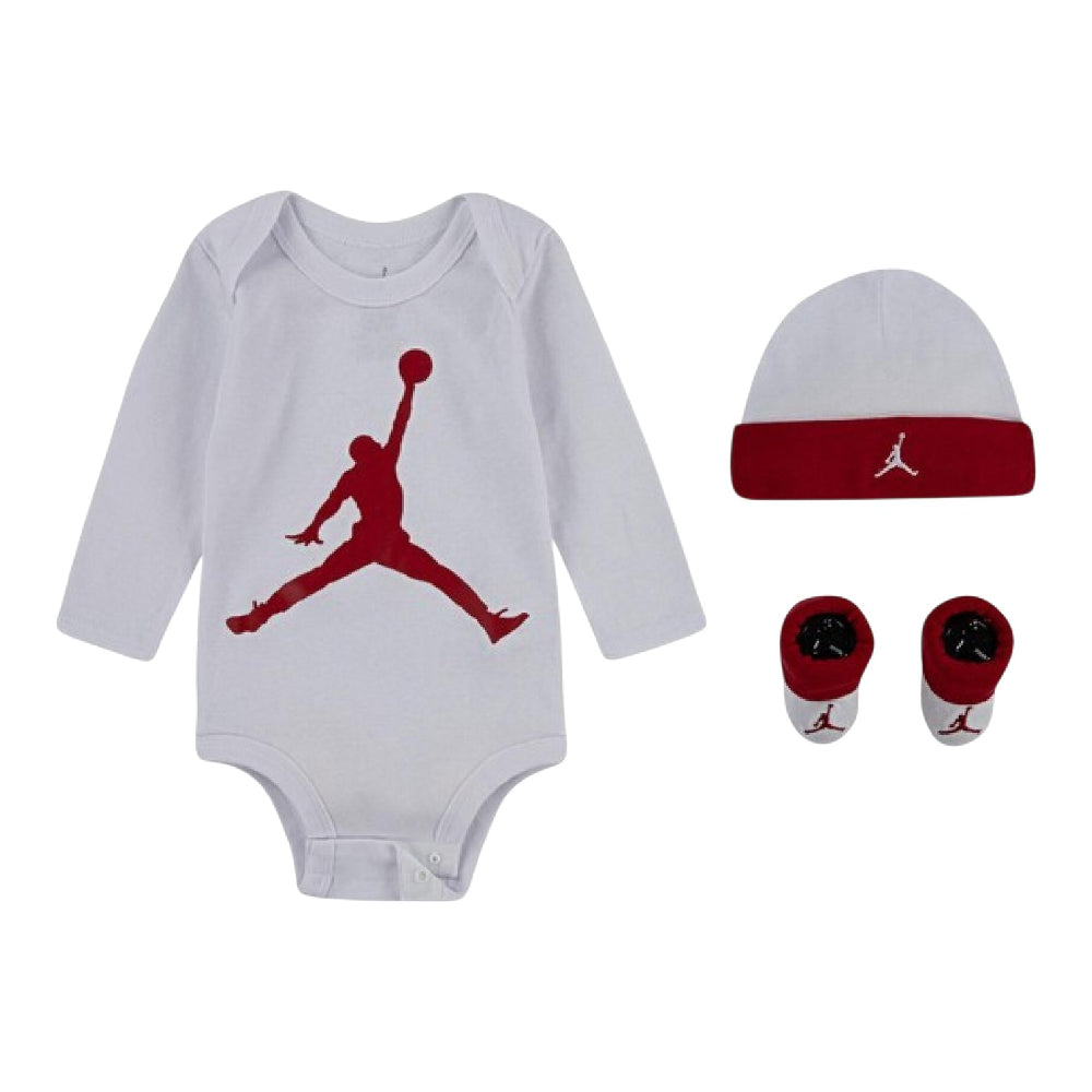 JORDAN Romper/Hat/Slippers Set - 0-6M White LJ0263-001