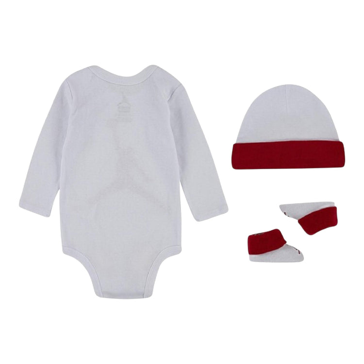 JORDAN Romper/Hat/Slippers Set - 0-6M White LJ0263-001
