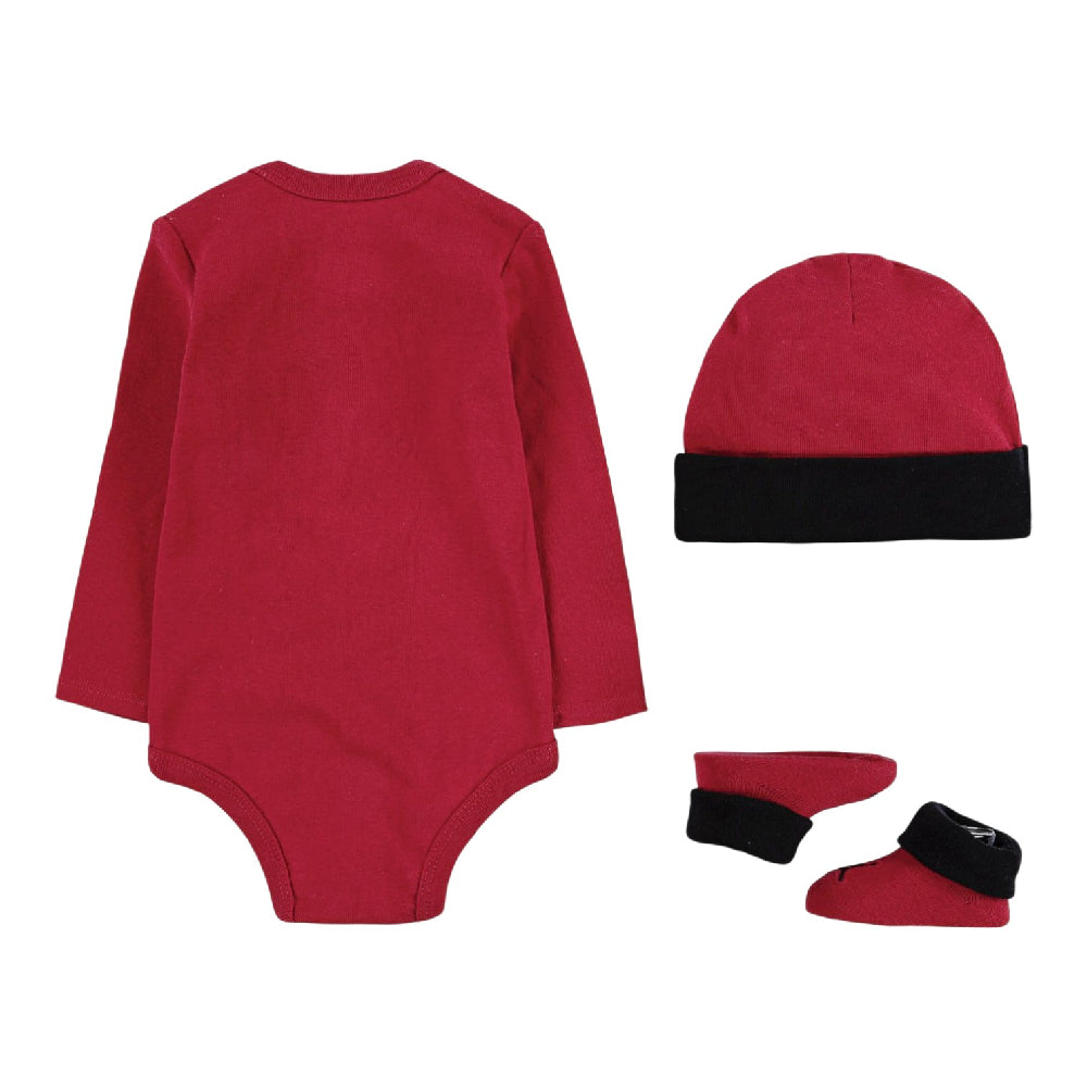 JORDAN Romper/Hat/Slippers Set - 0-6M Red LJ0263-R78