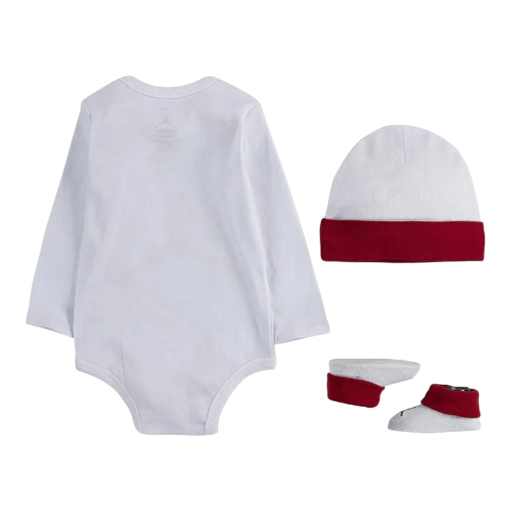 JORDAN Romper/Hat/Slippers Set - 6-12M White MJ0263-001
