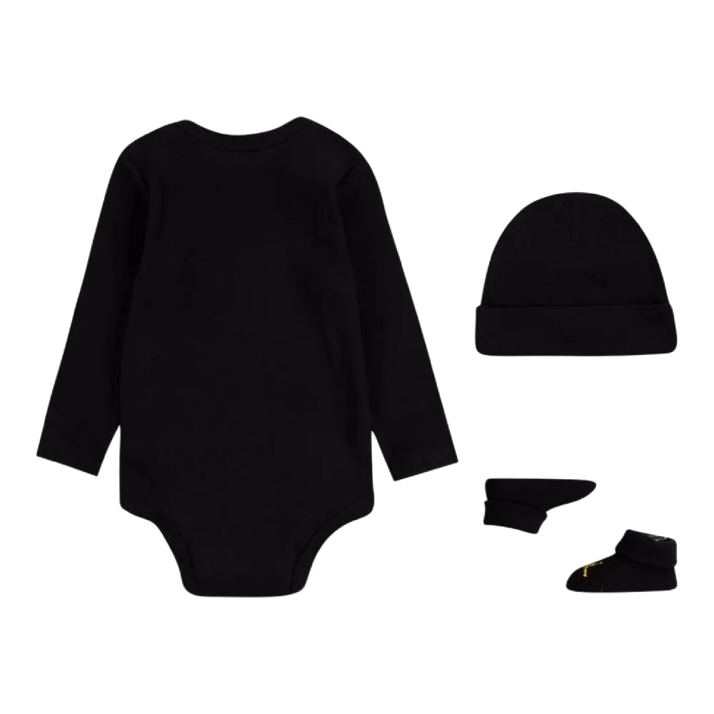 JORDAN Romper/Hat/Slippers Set - 6-12M Black MJ0263-K5X