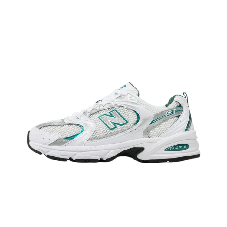 NEW BALANCE 530 White Silver Green Sneakers MR530AB