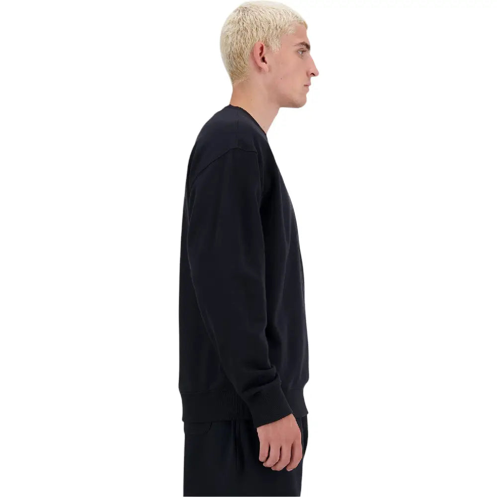 NEW BALANCE Small Logo French Terry Crew Sweat Black MT41507BK