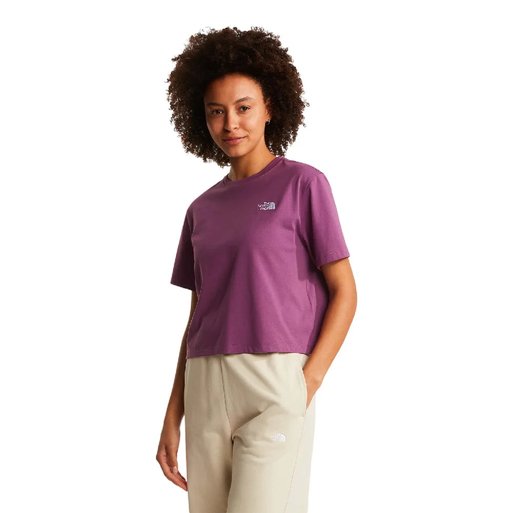 NORTH FACE Evolution Simple Dome Crop Relaxed T-Shirt Purple NF0A8FDHG4Y1