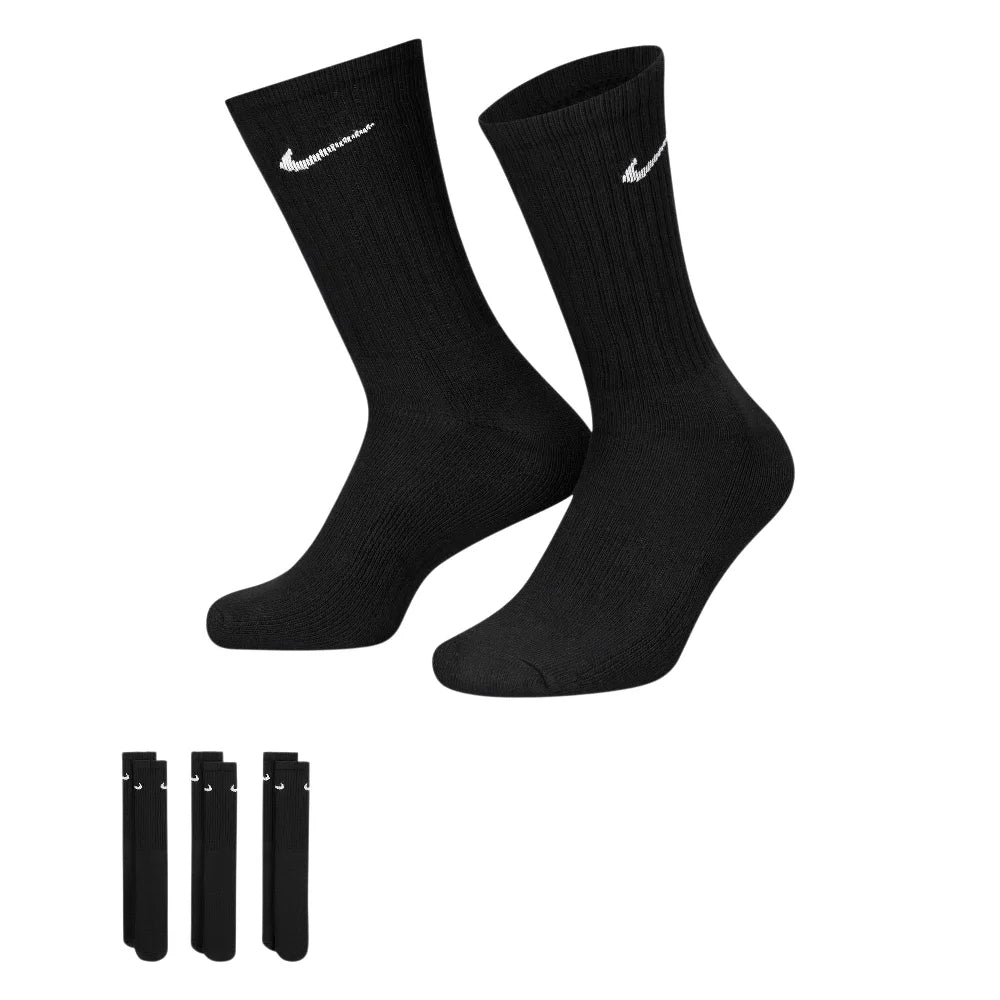 NIKE Cushioned Training Crew Socks (3 Pairs) Black SX4508-001