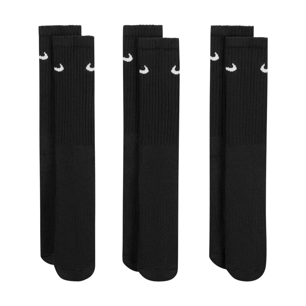 NIKE Cushioned Training Crew Socks (3 Pairs) Black SX4508-001