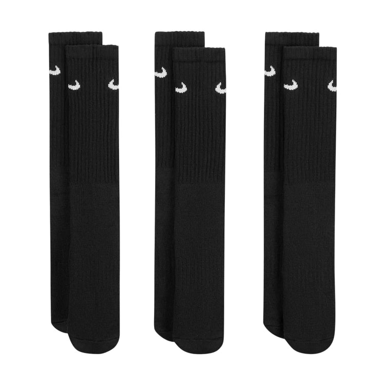 NIKE Cushioned Training Crew Socks (3 Pairs) Black SX4508-001