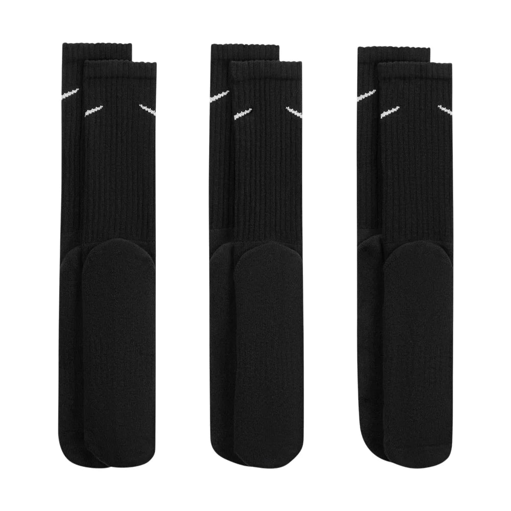 NIKE Cushioned Training Crew Socks (3 Pairs) Black SX4508-001