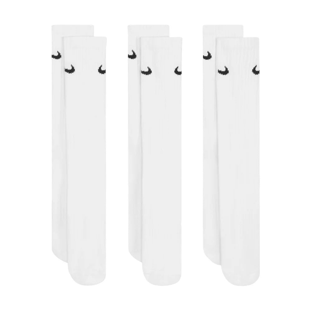 NIKE Cushioned Training Crew Socks (3 Pairs) White SX4508-101