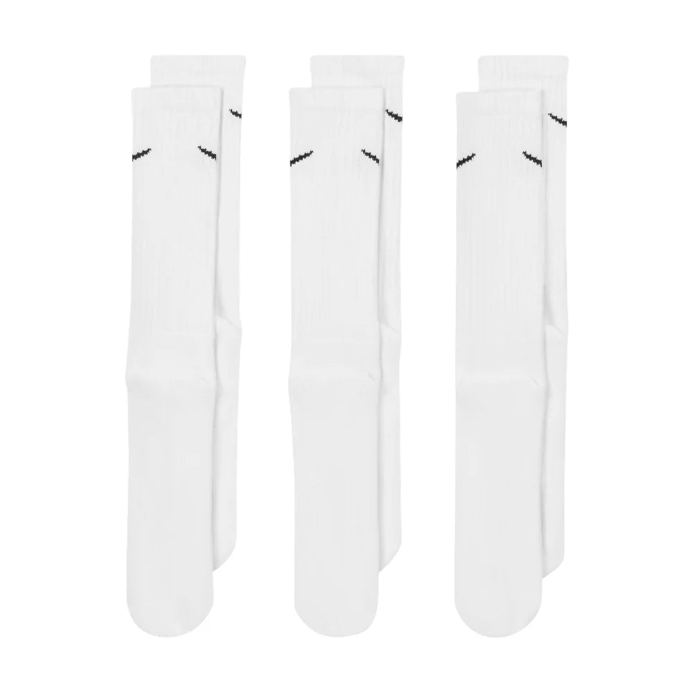 NIKE Cushioned Training Crew Socks (3 Pairs) White SX4508-101