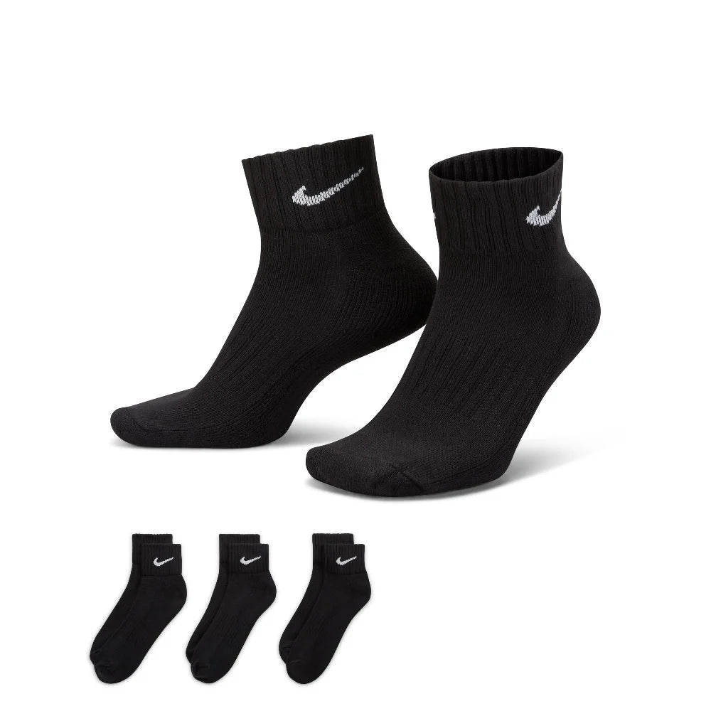 NIKE Cushioned Ankle Socks (3 Pairs) Black SX4926-001