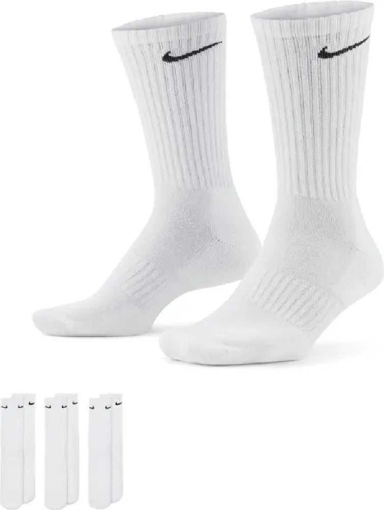 NIKE Everyday Cushioned Training Crew Socks (3 Pairs) SX7664-100