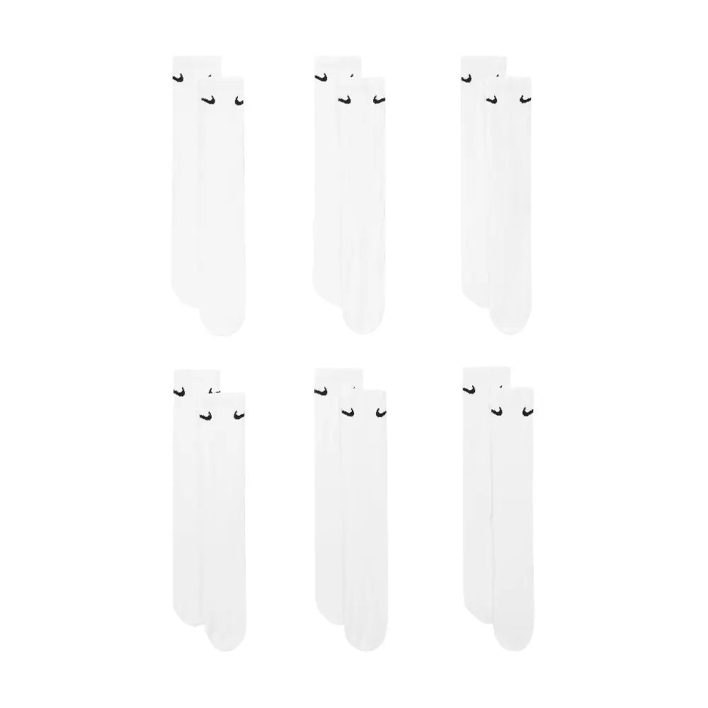 NIKE Everyday Cushioned Training Crew Socks (6 Pairs) White SX7666-100