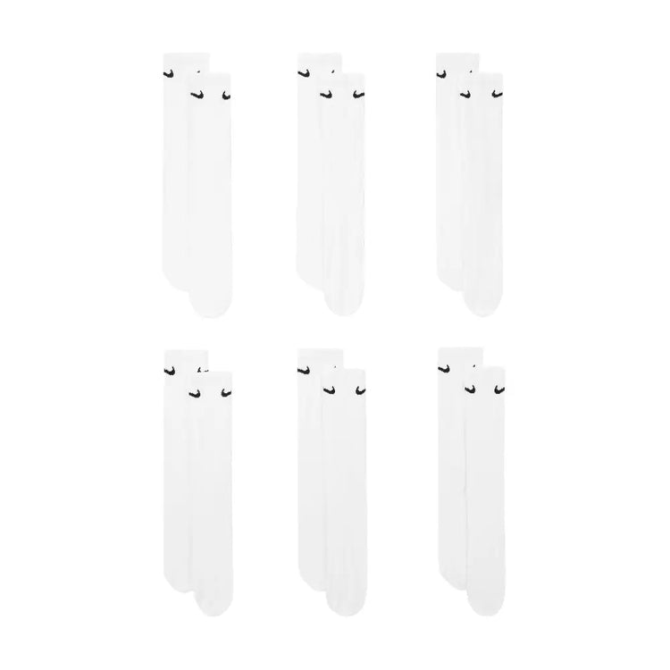 NIKE Everyday Cushioned Training Crew Socks (6 Pairs) White SX7666-100