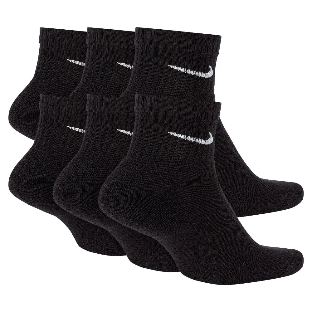 NIKE Everyday Cushioned Training Ankle Socks (6 Pairs) Black SX7669-010