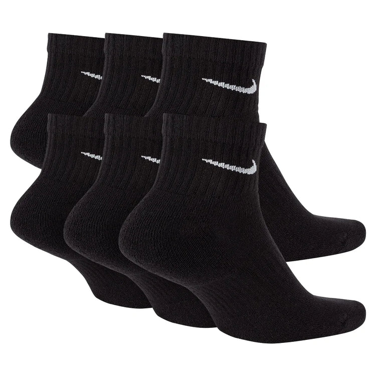 NIKE Everyday Cushioned Training Ankle Socks (6 Pairs) Black SX7669-010