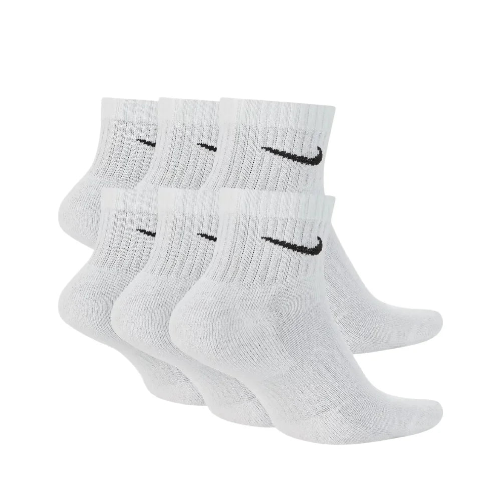 NIKE Everyday Cush Ankle Socks 6 Pairs White SX7669-100