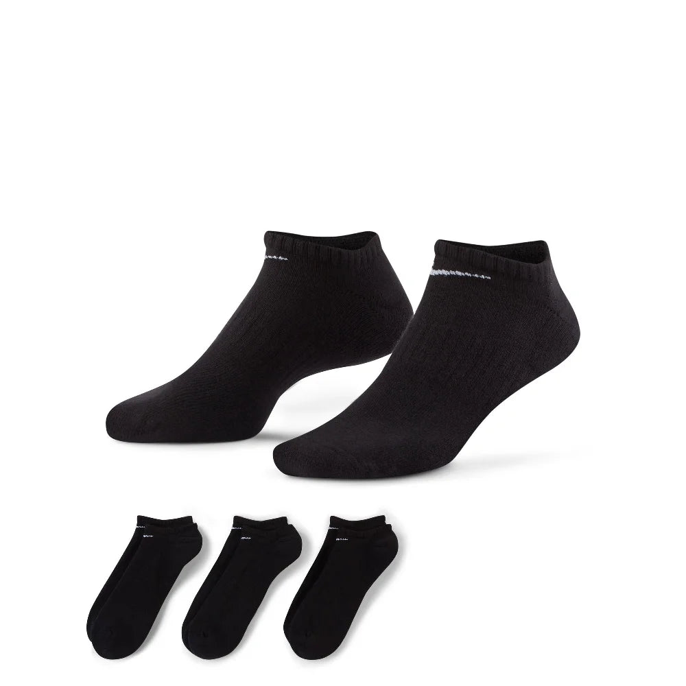 NIKE Everyday Cushioned Training No-Show Socks (3 Pairs) Black SX7673-010